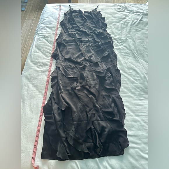NWT Anthropologie Black Ruffle Maxi Dress - Picture 3 of 8